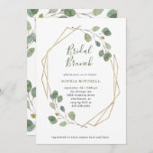 ユーカリ緑 | 幾何学的ブライダルブランチ 招待状 (正面/裏面)