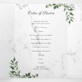 ユーカリ緑 |葬儀プログラム 三つ折り案内状 (内部中)