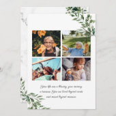 ユーカリ緑 |葬儀プログラム 招待状 (正面/裏面)