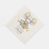 ユーカリ緑Bearly Waitクマ赤ちゃんシャワー スタンダードランチョンナプキン (角)