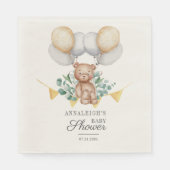 ユーカリ緑Bearly Waitクマ赤ちゃんシャワー スタンダードランチョンナプキン (正面)