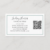 ユーカリ緑QRコード 名刺 (裏面)