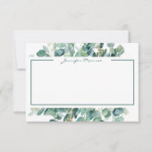 ユーカリ縁どラパーソナライズされたイン ノートカード (正面)