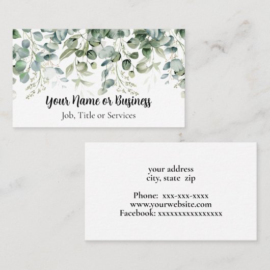 ユーカリ縁ど 名刺 (正面/裏面)