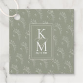 ユーカリ色トーン結婚のイニシャルGr ID901 フェイバータグ (正面)