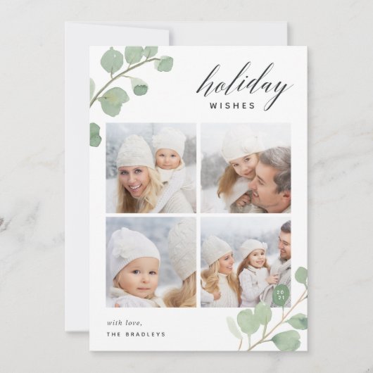 ユーカリ色彩の鮮やかプトゥス |写真コラージュカード シーズンカード (正面)