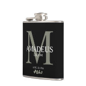 ユーカリ花模様モノグラム新郎 フラスク (左)