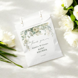 ユーカリ花水彩金ゴールド赤ちゃんシャワー フェイバーバッグ