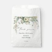 ユーカリ花水彩金ゴールド赤ちゃんシャワー フェイバーバッグ (正面)
