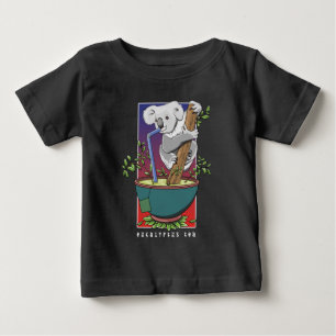 ユーカリ茶を飲むコアラ ベビーTシャツ