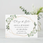 ユーカリ葉の幾何学日付の変更 セーブザデート (スタンド正面)