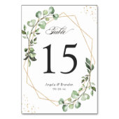 ユーカリ葉の幾何結婚表番号 テーブルナンバー (正面)