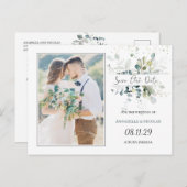 ユーカリ葉の日付写真はがきを保存 ポストカード (正面/裏面)