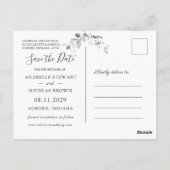 ユーカリ葉の日付写真はがきを保存 ポストカード (裏面)