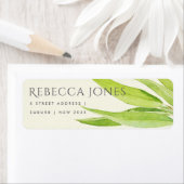 ユーカリ葉の水色の葉アドレス ラベル (インサイチュ)