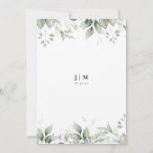 ユーカリ葉の緑は日付カードを保存 招待状 (裏面)