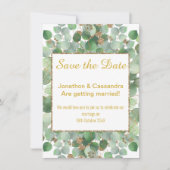 ユーカリ葉の金ゴールドセージSQUARE日付を保存 (正面)