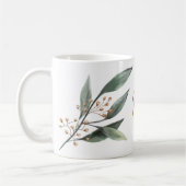 ユーカリ葉ガムナッツモノグラム コーヒーマグカップ (左)