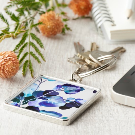 ユーカリ葉ガム水色 キーホルダー (側面)