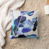 ユーカリ葉ガム水色 クッション (ブランケット)