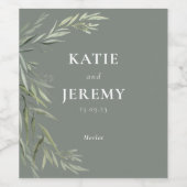 ユーカリ葉ガム緑 ワインラベル (シングルラベル)