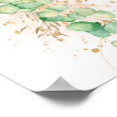 ユーカリ葉ガーランド金ゴールドバルーンドリンク ポスター (角)