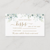 ユーカリ葉キス数シャワーゲームカード プレイスカード (正面)