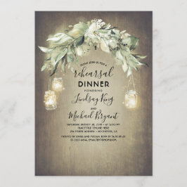 ユーカリ葉グリーリハ素朴ーサルディナー 招待状