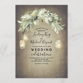 ユーカリ葉グリー素朴カントリー結婚式 招待状