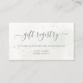 ユーカリ葉グリー結婚ズのギフト登録 エンクロージャーカード (正面)