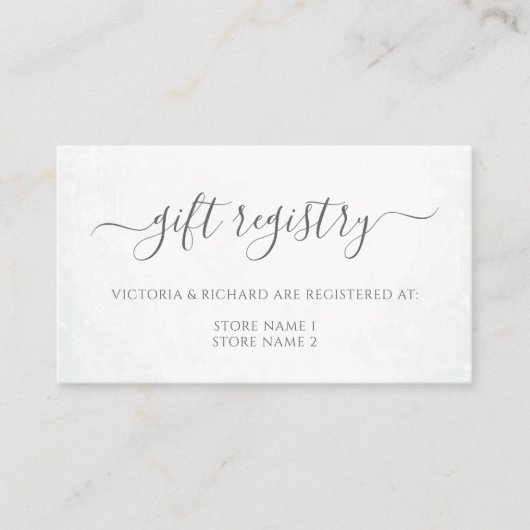 ユーカリ葉グリー結婚ズのギフト登録 エンクロージャーカード (正面)