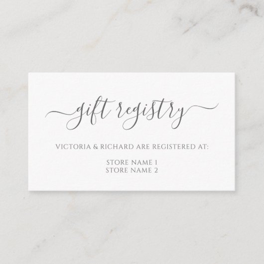 ユーカリ葉グリー結婚ズのギフト登録 エンクロージャーカード (正面)