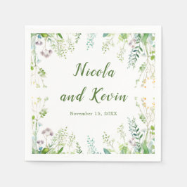 ユーカリ葉グリー結婚ズ スタンダードカクテルナプキン