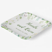 ユーカリ葉グリー結婚ズ ペーパープレート (傾斜あり)