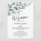 ユーカリ葉グリー結婚式 プログラム (正面)