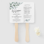ユーカリ葉グリー結婚式 プログラム ハンドファン (正面&裏面)