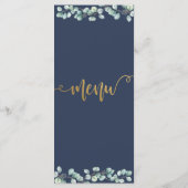 ユーカリ葉グリー金ゴールド結婚メニュー プログラム (裏面)