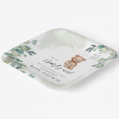 ユーカリ葉スとクマ赤ちゃんシャワー ペーパープレート (傾斜あり)