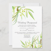 ユーカリ葉スの水の色が延期結婚された 招待状 (正面)