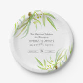 ユーカリ葉スの水の色結婚の葉 ペーパープレート (正面)