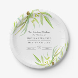 ユーカリ葉スの水の色結婚の葉 ペーパープレート