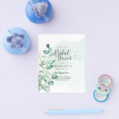 ユーカリ葉スの結婚緑のQRコードモダン チラシ (シングル)