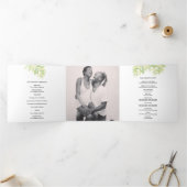 ユーカリ葉スの緑の水結婚色 三つ折りプログラム (内部)