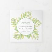 ユーカリ葉スの緑の水結婚色 三つ折りプログラム (カバー)