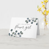 ユーカリ葉スの花の女の子になる カード (黄色い花)