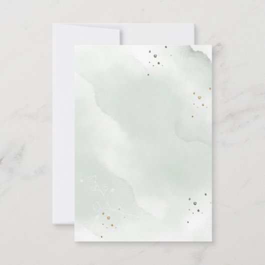 ユーカリ葉スウェディング日付を保存 セーブザデート (裏面)