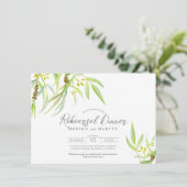 ユーカリ葉スウォーター色のリハーサルディナー 招待状 (スタンド正面)