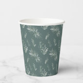 ユーカリ葉スウォーター色ベビーシャワー 紙コップ (裏面)