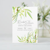 ユーカリ葉スウォーター・カラー・グリーンブライダルシャワー 出欠カード (スタンド正面)