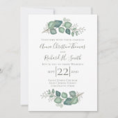 ユーカリ葉スエレガントの緑の葉 招待状 (正面)